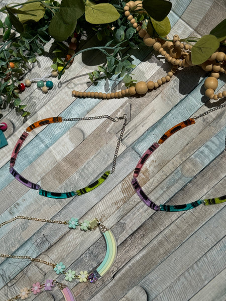 Crayon rainbow necklace