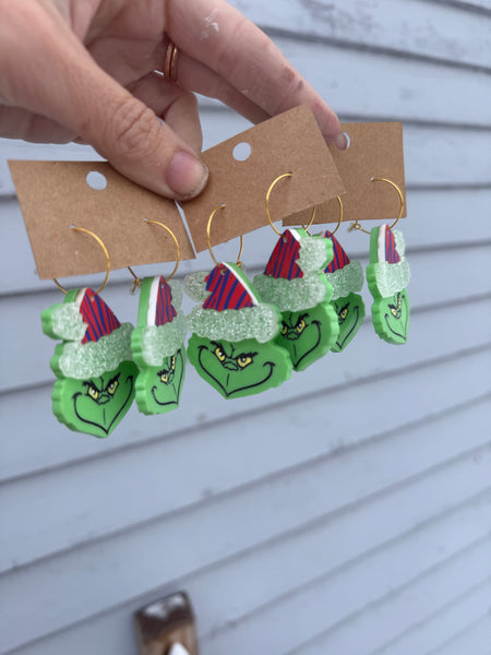Grinch Buffalo ZUBAZ earrings