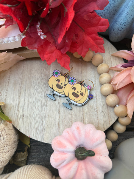 Pumpkin globe earrings