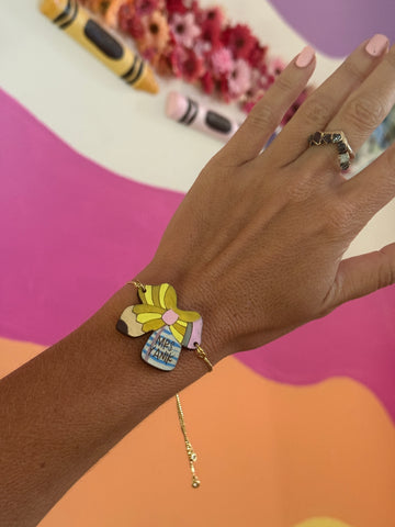 Pencil bow paper personalized bracelet