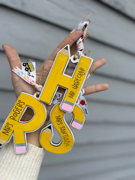 Personalized pencil ornament