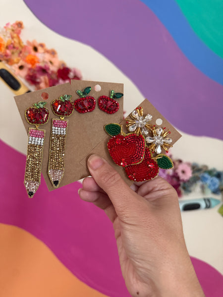 Beaded school earrings