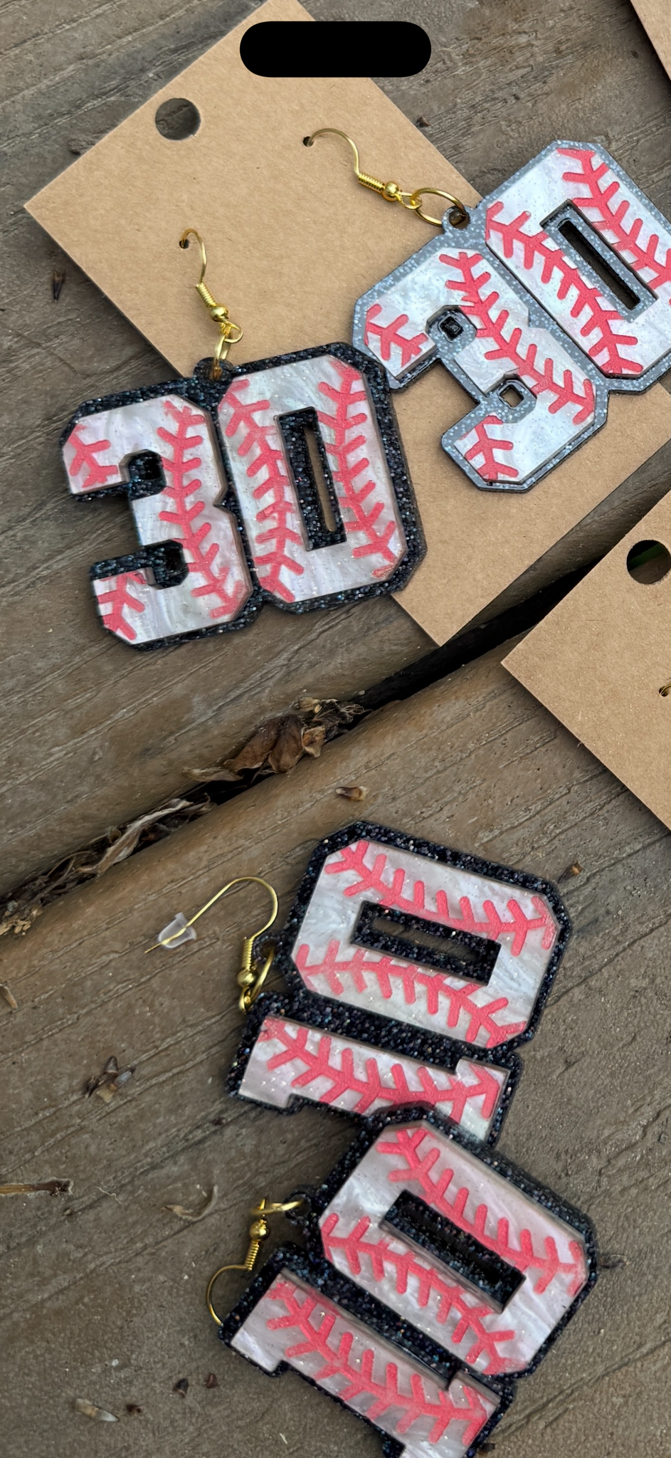 Baseball number side by side