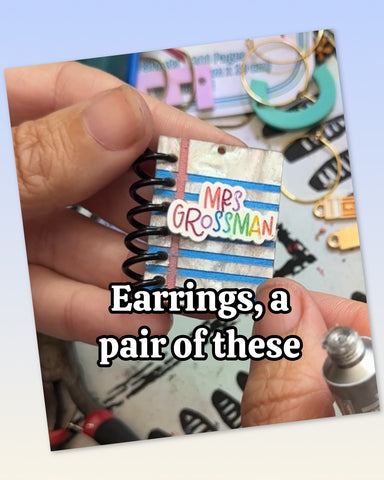 Notebook paper spiral earrings