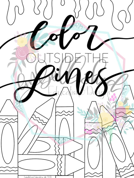 Coloring & Lettering Sheets School Themed