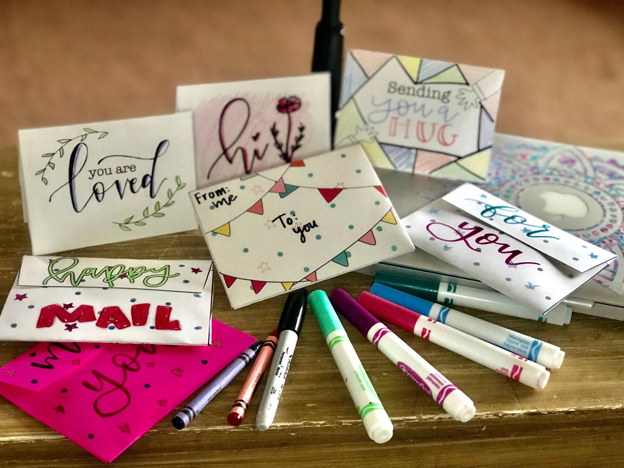 Happy Snail Mail DIY Lettering/Coloring PDF