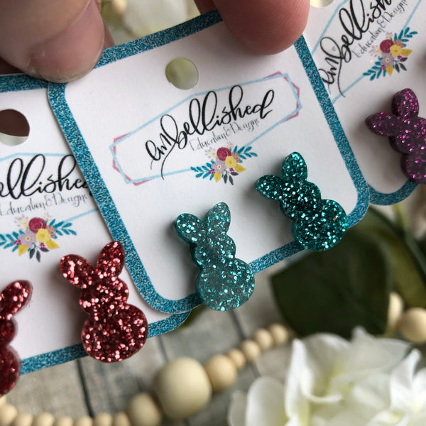 Peep bunny earrings