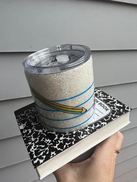 Composition 3D notebook paper stainless steel double insulated tumbler