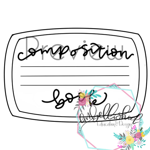 Hand drawn composition tag png