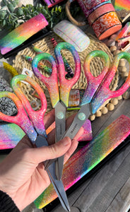 Glitter rainbow scissors
