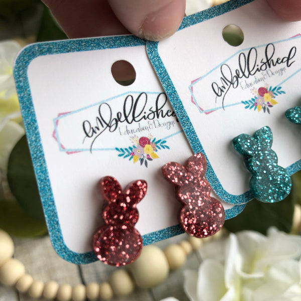 Peep bunny earrings