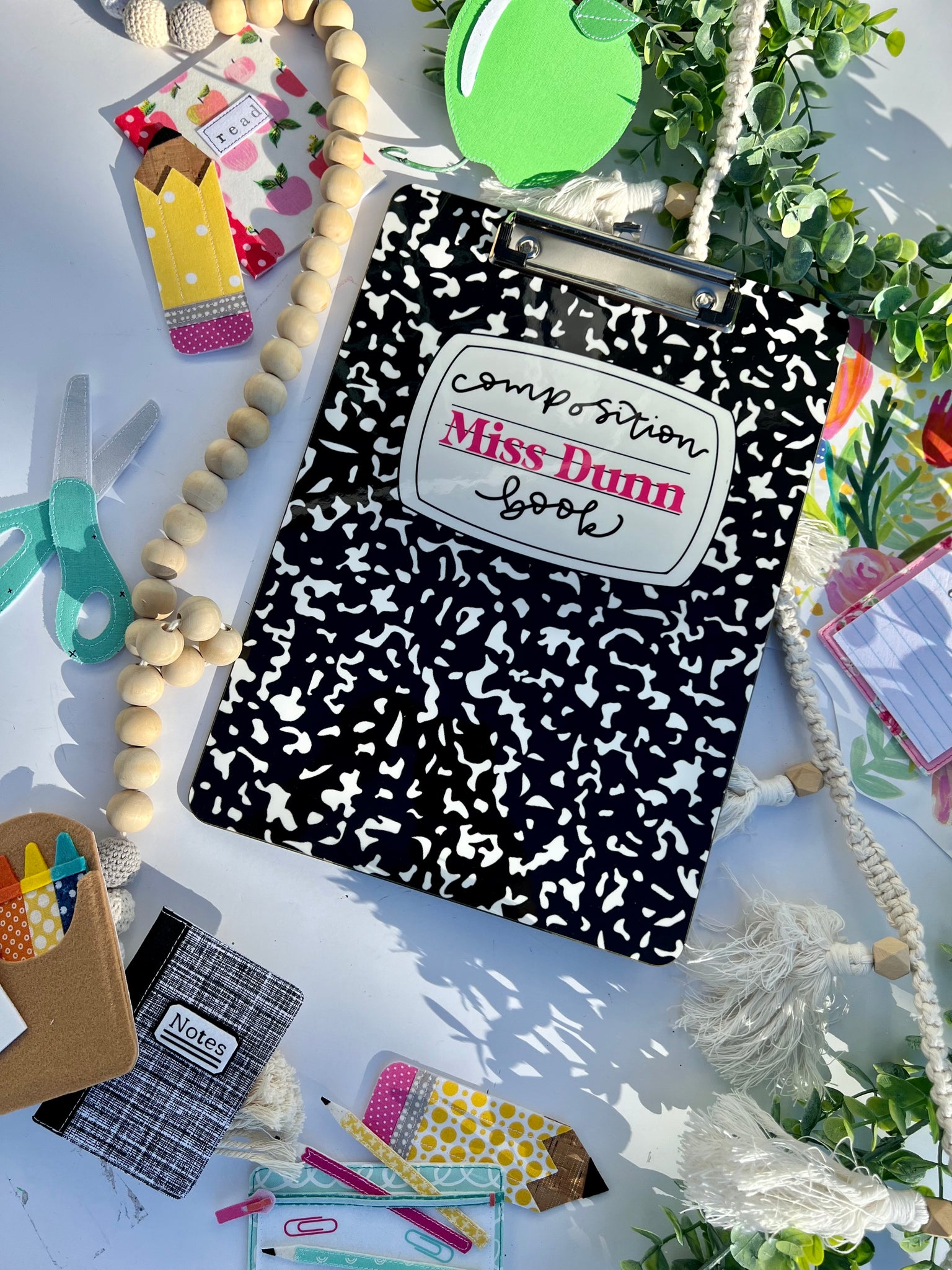 *PREORDER: TURN AROUND TIME 2-3 weeks* Personalized school composition Clipboard