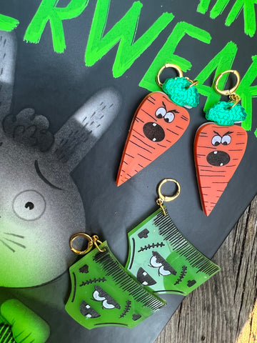 Creepy underwear and creepy carrots earrings