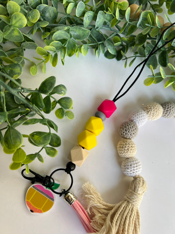 Pencil silicone lanyard with pencil apple charm